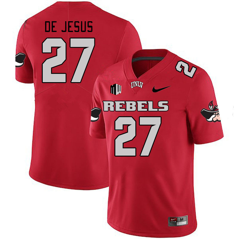 Men-Youth #27 Jacob De Jesus UNLV Rebels 2023 College Football Jerseys Stitched-Scarlet